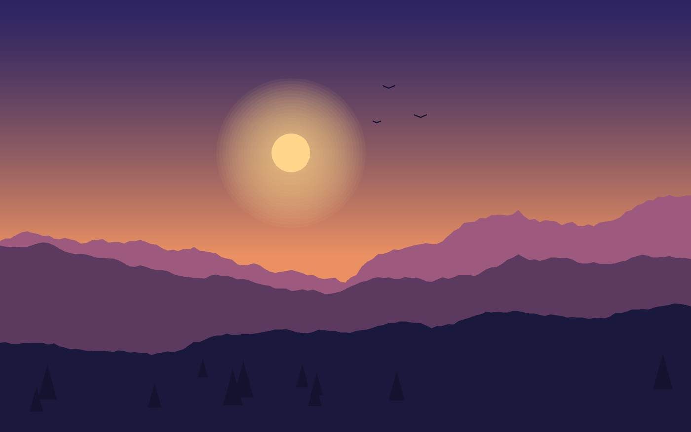 Illustrazione di un paesaggio