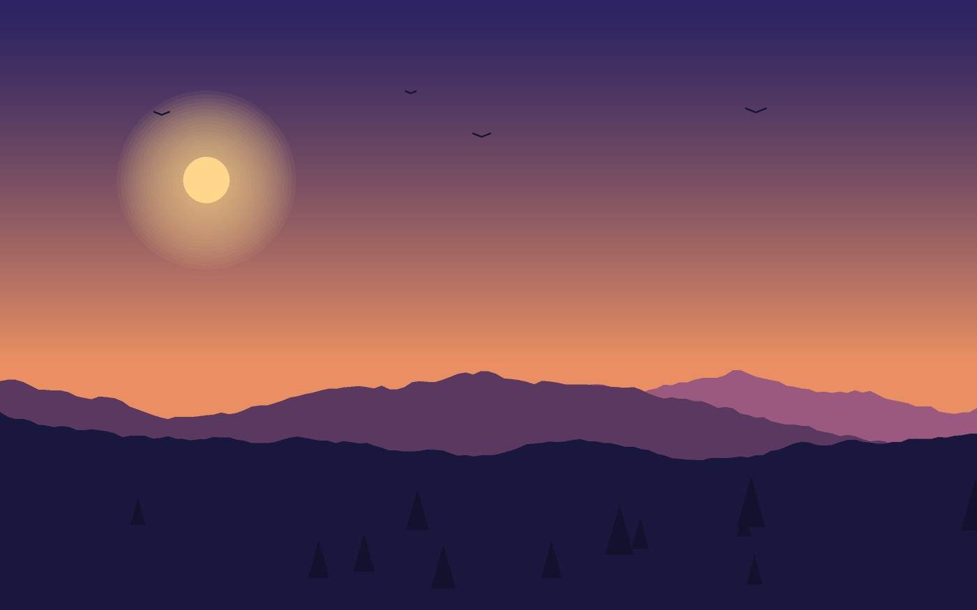 Ilustração de uma paisagem